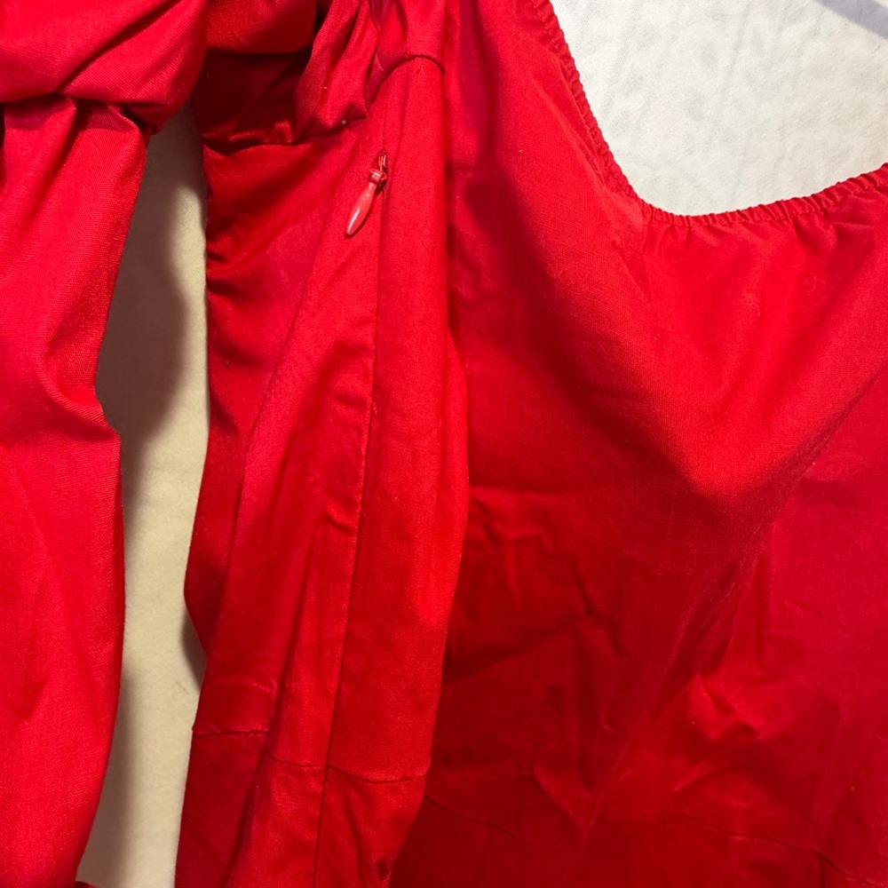 Fashion Nova Miranda Poplin Mini Dress Red Puff Sleeve Bustier XL NWT - Picture 6 of 10